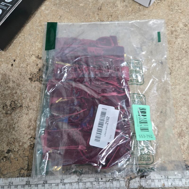 Photo 1 of 12PCS Red Velvet Bows for Christmas Tree, Garland Red Velvet Bows Ornaments for Christmas Tree with Gold Twist Ties?B)