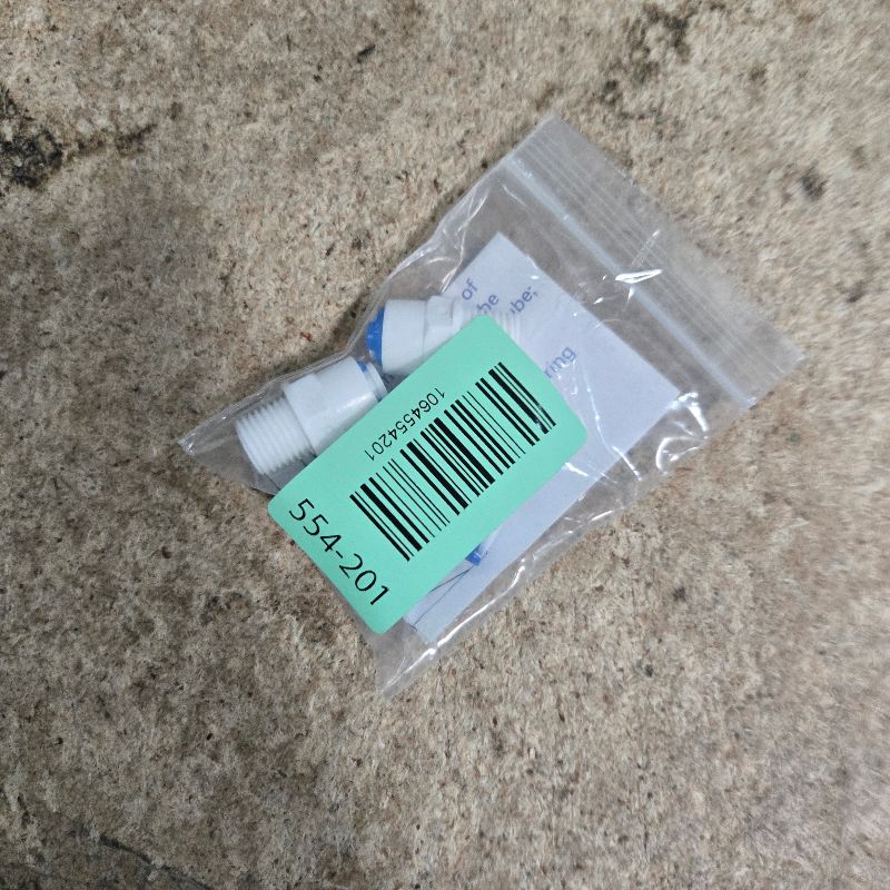 Photo 1 of 1/4" Male Thread to 1/4" Tube Straight Quick-Connect Adapter, Push-Fit Plastic Pipe Fitting for RO Reverse Osmosis Water Filter Systems, Beverage Dispensers, Water Purifiers (5pcs)