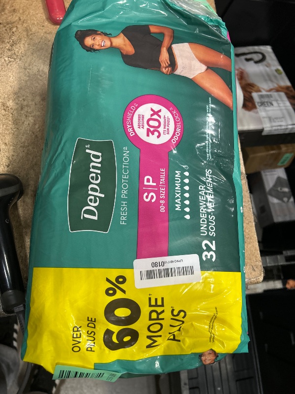 Photo 1 of (small) Depend Fresh Protection Adult Diapers, Incontinence & Postpartum Bladder Leak Underwear for Women, Disposable, Maximum, Small, Blush, 32 Count, Packaging May Vary