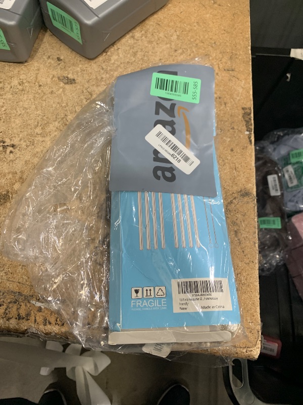 Photo 1 of 10-Piece Reusable Glass Drinking Straws - 10" x 10 mm - Smoothie Straws for Milkshakes, Frozen Drinks, Smoothies, Bubble Tea - Environmentally Friendly