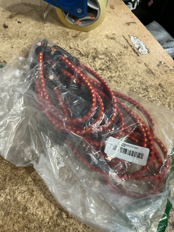 Photo 1 of 18" Elastic Bungee Cords with Hooks: 10 Pcs Bungee Cords Heavy Duty Outdoor, Bungie Cord Bundle Assortment with Metal Hook, Bungee Straps for Kayaking, Camping, Garage Storage