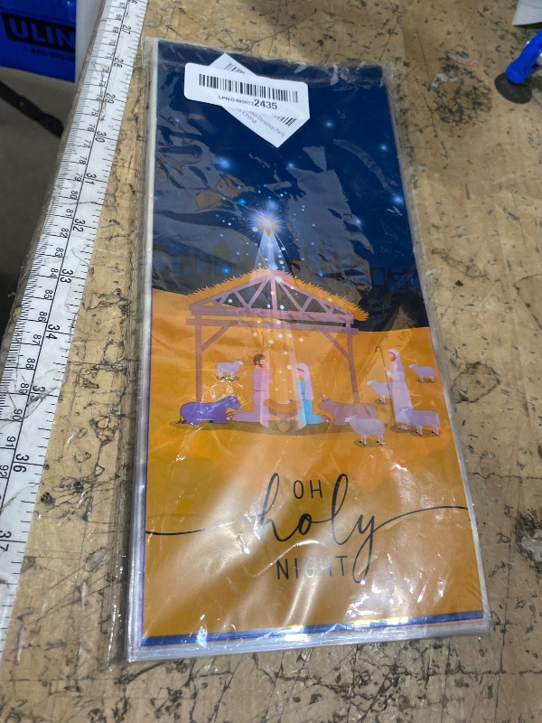 Photo 1 of 100 Pack Holy Cellophane Gift Bags, 4 Religious Christmas Designs - Plastic Treat Bags with Ties for Holy Nativity Party