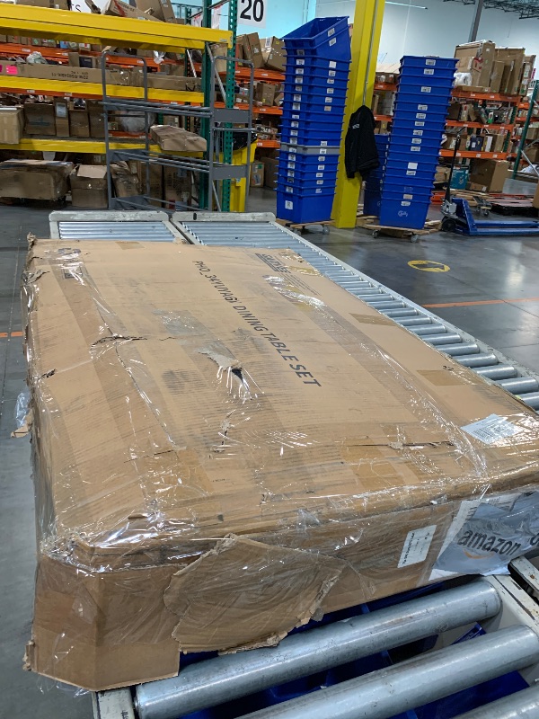 Photo 1 of ***FINAL SALE/NO RETURN, SOLD AS PARTS*** GarveeHome Dining Table Set for 4, Dining Room Table Set for 4 with Upholstered Chairs, Wood Kitchen Table Chairs Set of 4 with Corner Protector for Small Space, Kitchen, Apartment, Rustic Brown