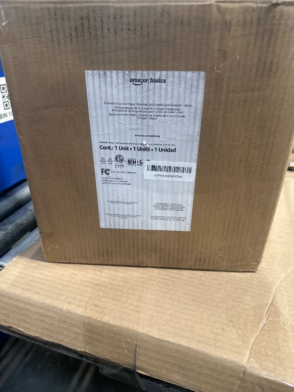 Photo 1 of **Container Broken**
Amazon Basics 8-Sheet Cross Cut Paper Shredder and Credit Card Shredder - Black