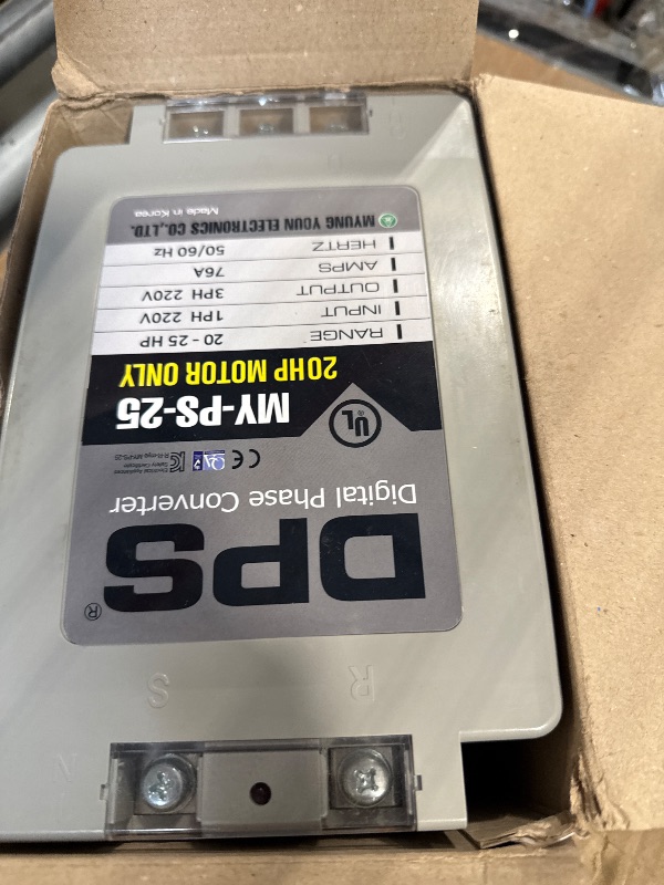 Photo 1 of ** UNKNOWN FUNCTIONALITY **DPS Sinlge Phase to 3 Phase Converter, 25HP, 75A, Input/Output 200V - 240V MY-PS-25 Model Must Be Used for 20HP(15kW) 60A Motor, DPS Must Be Used for 1 Motor Only, UL-Listed