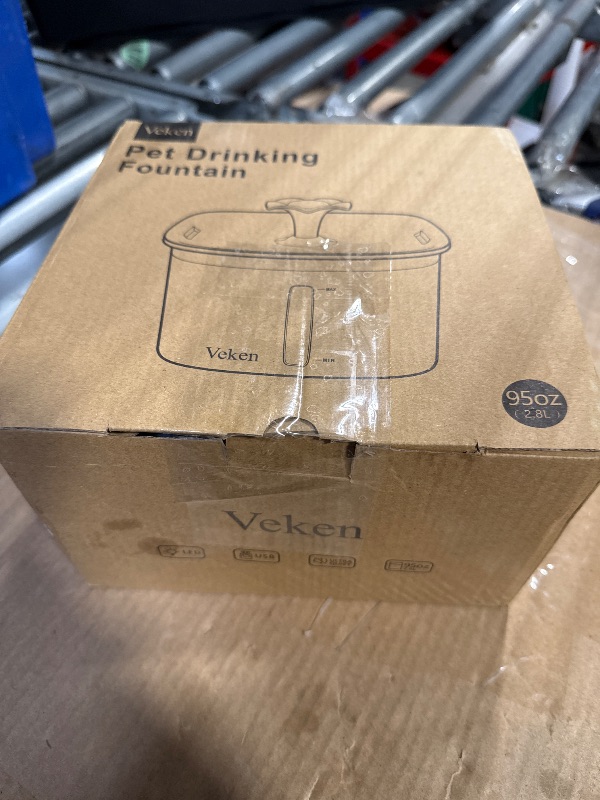 Photo 1 of **MISSING PARTS/check clerk comments**
Veken Innovation Award Winner 95oz/2.8L Pet Fountain, Automatic Cat Water Fountain Dog Water Dispenser with Replacement Filters for Cats, Dogs, Multiple Pets (Grey, Plastic)
