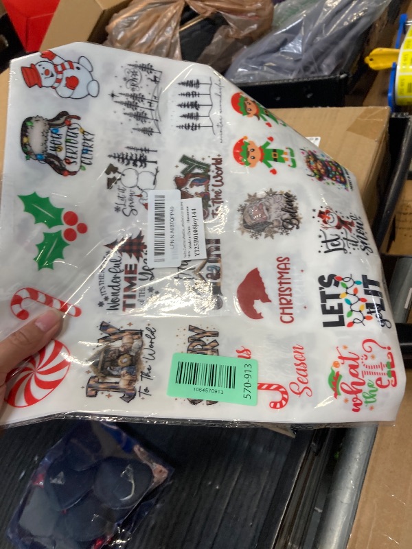 Photo 1 of 144Pcs Christmas Word Decals for Crafts Waterproof Merry Christmas Tree Vinyl Santa Stickers for Ornaments Wood Glass Jars Cups Bottle Decoration (joy144)