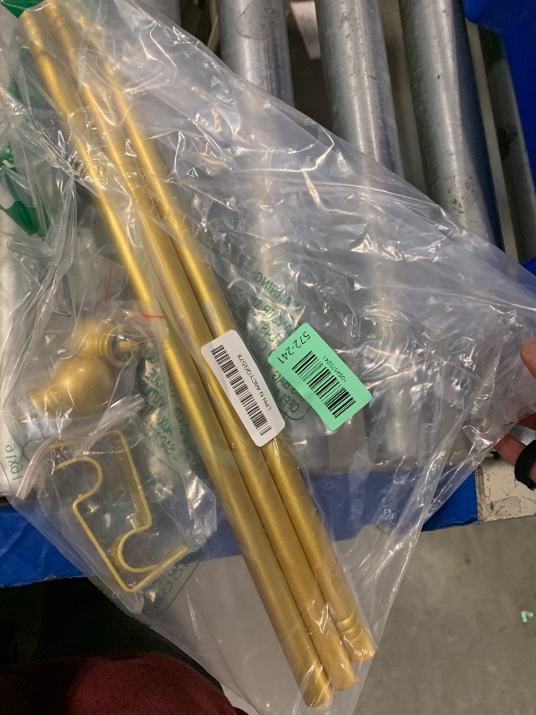 Photo 1 of ** SOLD AS IS NO RETURN/REFUNDS**
GXOACKJ Curtain Rods for windows 32-62 inch, 5/8 inch Decorative Gold Splicing Heavy Duty Metal Curtain Rod set with Brackets