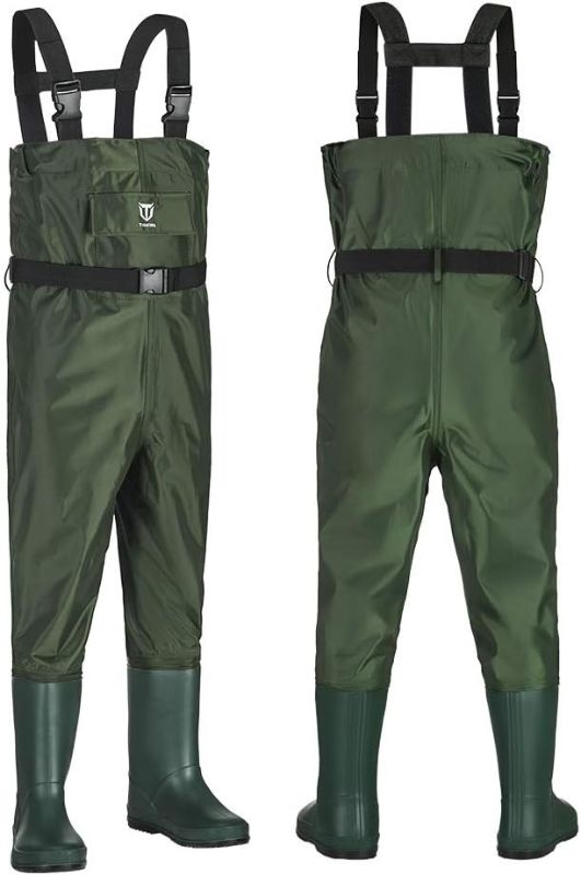 Photo 1 of 
TIDEWE Chest Waders for Kids, Waterproof Youth Waders with Boot Hanger, Lightweight PVC Kids Waders with Boot for Fishing