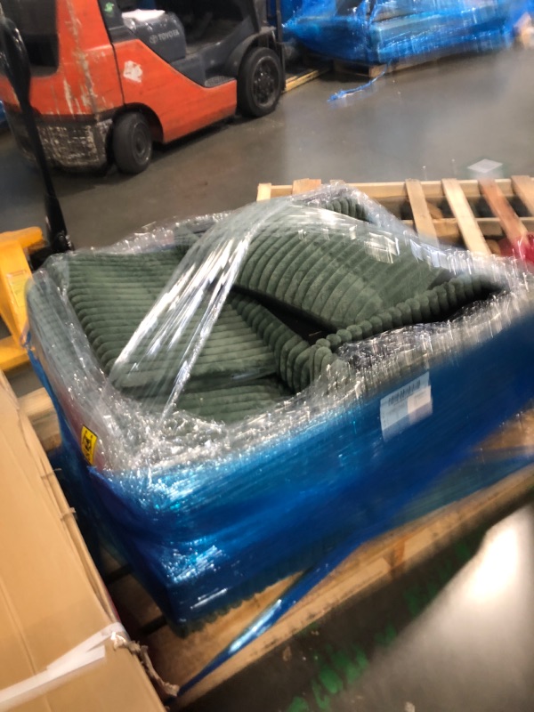 Photo 1 of ***Stock Photo Is A Similar Item And A Different Color*** Convertible Sofa Chair with Storage Ottoman & Cup Holders, Multifunctional Lounge Sleeper for Small Spaces, Living Room (Green)