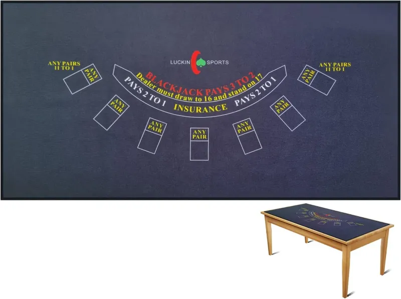 Photo 1 of (Green)Luckin Sports 72X 36 Inches TexasHoldem Professional Poker and Gambling Tablecloth, 100% Durable Fabric Felt, Dustproof and Waterproof, Washable and Ironable