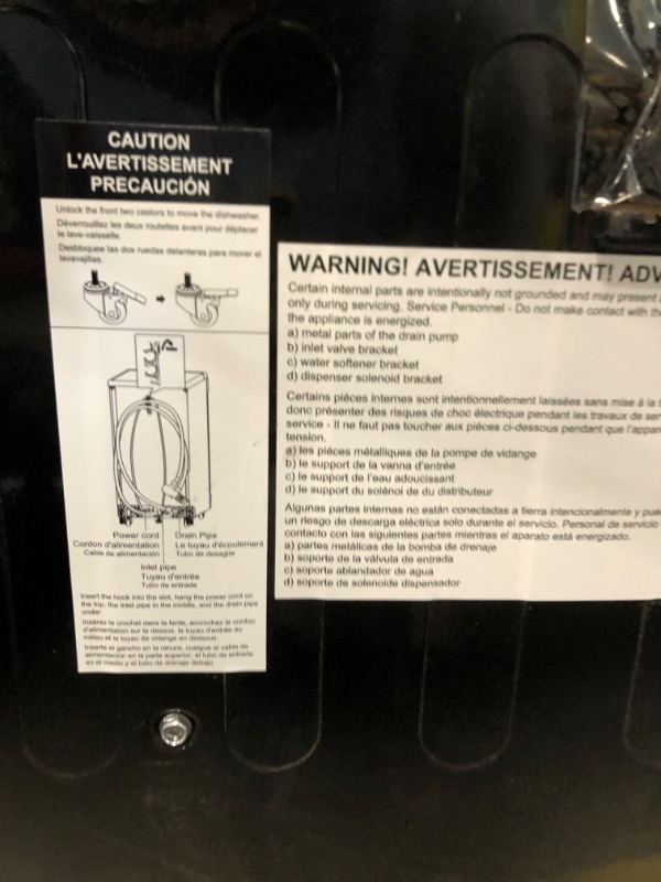 Photo 1 of ****Damaged Top****BLACK+DECKER 18-Inch Portable Dishwasher, 8-Place Setting Capacity, Mobile Dish Washer with 6 Wash Programs, LED Display, Stainless Steel Tub, ENERGY STAR Certified, BPD8B, Black