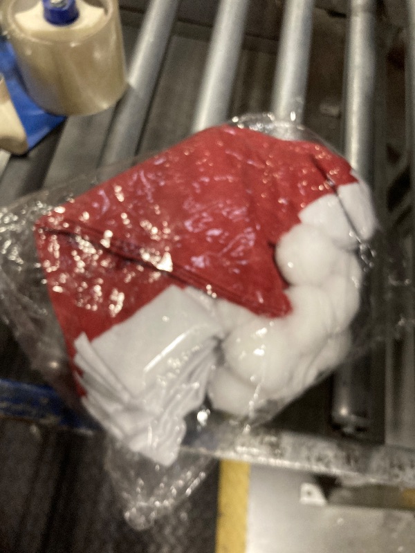 Photo 1 of 12pcs Santa Hats, Bulk Santa Hats for Adults, Red Classic Christmas Caps for Men and Women, Nonwoven Gorros De Navidad