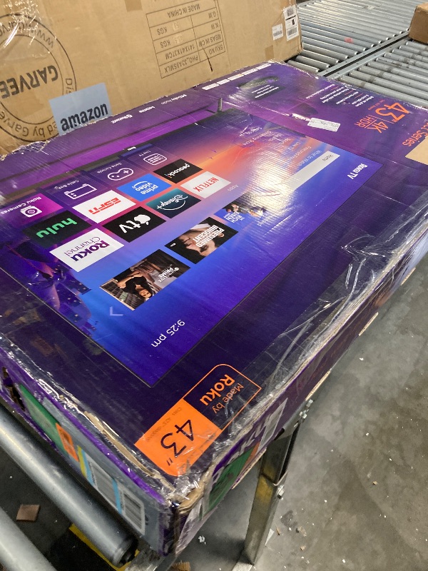 Photo 1 of ****DAMAGED SCREEN SOLD FOR PARTS - FINAL SALE***Roku Smart TV 2025 – 43-Inch Select Series, 4K HDR TV – RokuTV with Enhanced Voice Remote – Flat Screen LED Television with Wi-Fi for Streaming Live Local News, Sports, Family Entertainment
