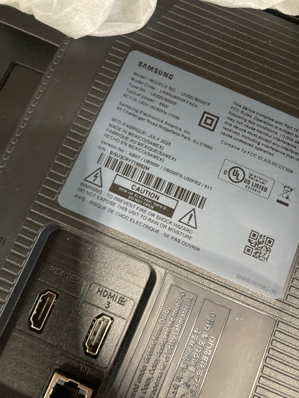 Photo 1 of ****DAMAGED SCREEN - FINAL SALE***Samsung 50-Inch Class Crystal UHD U8000F 4K Smart TV (2025 Model) Endless Free Content, Crystal Processor 4K, MetalStream Design, Knox Security, Alexa Built-in