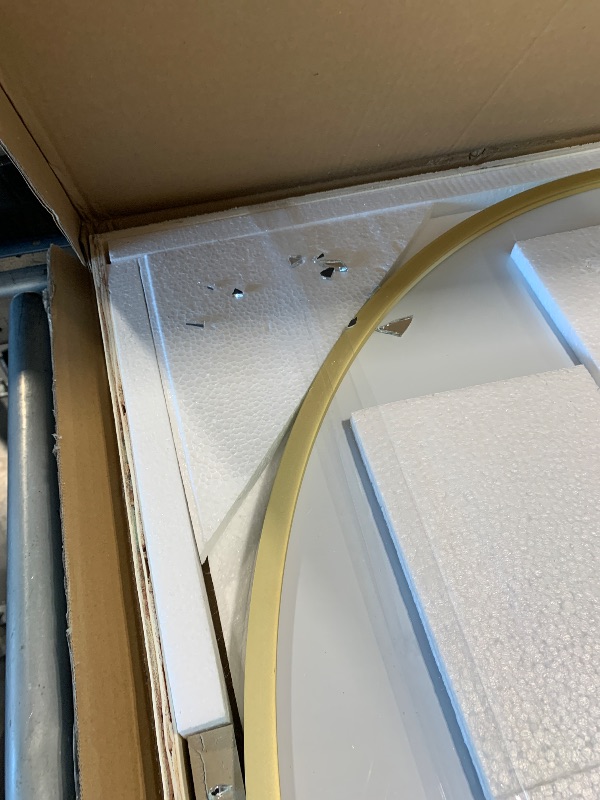 Photo 1 of ***Broken Glass*** Dewfig Arched Full Length Mirror, 76"x34" Large Floor Mirror, Full Body Mirrors for Leaning or Hanging, Standing Mirrors for Bedroom, Living Room,Dressing Room, Aluminum Alloy Frame, Gold