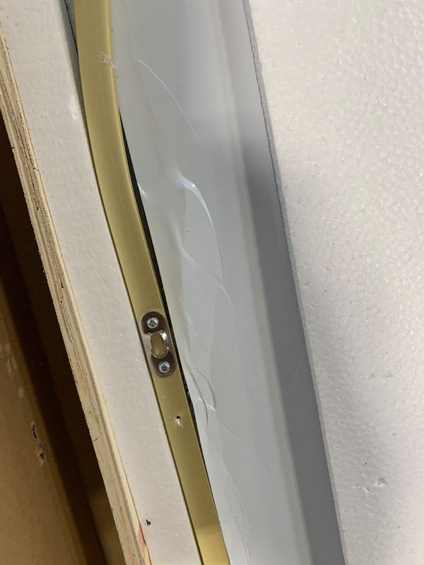 Photo 1 of ***Broken Glass*** Dewfig Arched Full Length Mirror, 76"x34" Large Floor Mirror, Full Body Mirrors for Leaning or Hanging, Standing Mirrors for Bedroom, Living Room,Dressing Room, Aluminum Alloy Frame, Gold