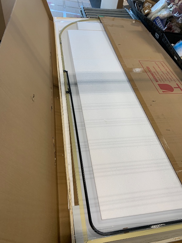 Photo 1 of ***Broken Glass*** Dewfig Arched Full Length Mirror, 76"x34" Large Floor Mirror, Full Body Mirrors for Leaning or Hanging, Standing Mirrors for Bedroom, Living Room,Dressing Room, Aluminum Alloy Frame, Gold