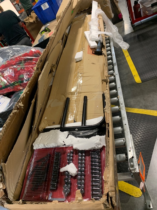 Photo 1 of ***Loose Hardware In Box*** Jocoevol Metal Bunk Bed Twin Over Full, Industrial Bunkbeds Heavy Duty Bed with Safety Guard Rails and Space-Saving Design, Steel Bed for School, Bedroom (Vintage Brown)