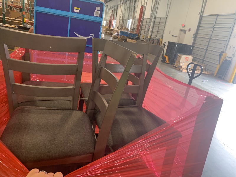 Photo 1 of ****USED HAS SOME MINOR DAMAGE SCRAPES AND DINGS***FINAL SALE*****Homelegance Norman 5-Piece Counter Height Dining Set with Two Display Shelves, Black
