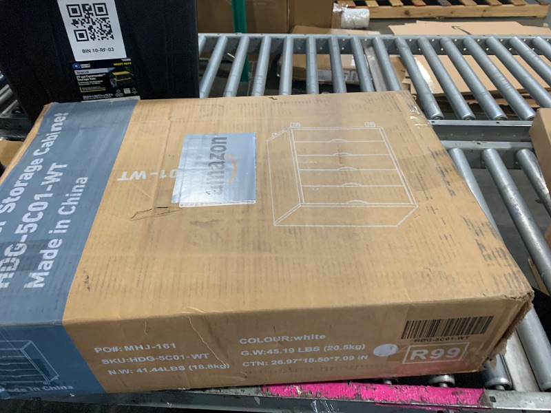 Photo 1 of ***VERY USED,VIEW NOTES*** OLIXIS 5 Drawer Mobile File Cabinet Under Desk Storage Organization with Wheels Vertical Filing Chest Rolling Wood Small Desk Printer Stand for Home Office, 15.75"D x 18.74"W x 25.39"H, White