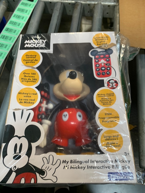 Photo 1 of *MINOR DAMAGE - USED*
LEXiBOOK - Disney - Bilingual Mickey Robot - English/Spanish, 100 Educational quizzes, Light Effects, Dance, programmable, Articulated, Black/red - MCH01i2