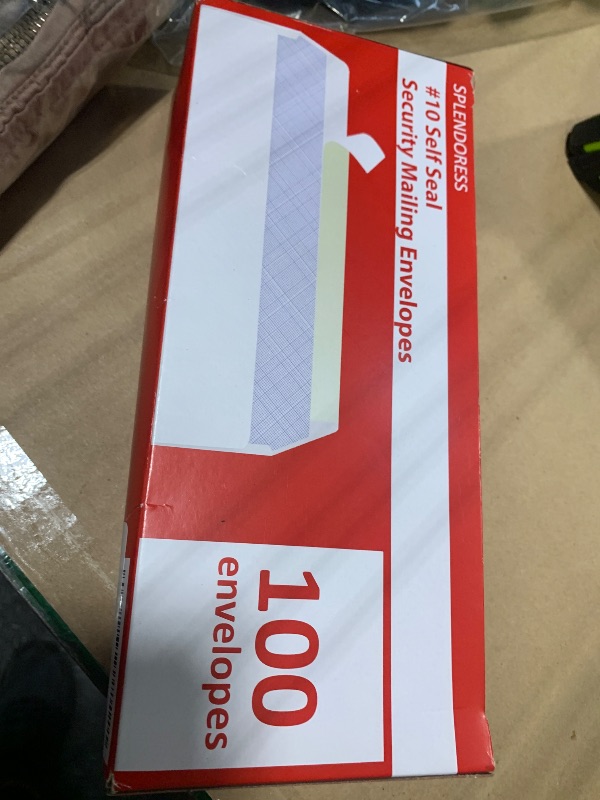Photo 1 of #10 Envelopes Letter Size Self Seal | 100 Business Mailing Security Peel and Sealing Envelope | 100% Tinted | no 10 White Windowless Legal Regular Plain Envelops Pack | 4-1/8 x 9-1/2 Inches | 24 LB