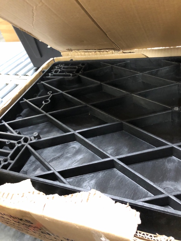Photo 1 of ***FINAL SALE/NO RETURN, VIEW NOTES*** MaxWorks 80855 Heavy Duty 2-Shelf Service Cart - 500 lb Capacity Polypropylene Utility Cart with 5" Non-Marring Casters, Deep Trays & Built-in Tool Storage for Garage, Warehouse, & Workshop