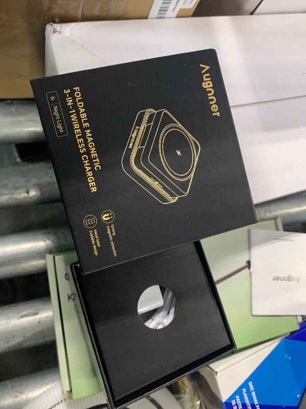 Photo 1 of ?2026 Upgraded?Wireless Charger 3 in 1, Foldable Wireless Charging Station with Light for Apple MagSafe Charger, Travel Magnetic Charger for iPhone 17/16/15/14/13/12 Apple Watch AirPods (20W Adapter)