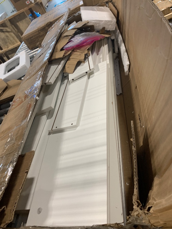 Photo 1 of ** UNTESTED / NO RETURN *** Jocoevol Modern White 6 Drawer Dresser - Simply Chest of Drawers for Bedroom, Closet, Living Room, Hallway, Entryway, Wood Storage Double Dresser with Smooth Metal Rails - White