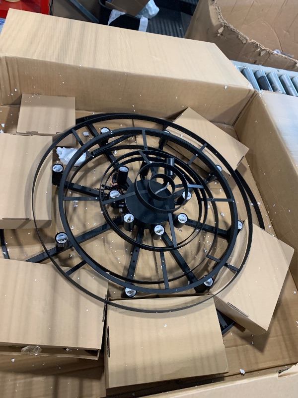 Photo 1 of ** no return / untested *** Lt-vt 31" Black Crystal Chandelier, Modern 6-Tier Ceiling Light with Clear Crystal Prisms, Luxury Pendant Lighting for Dining Room Entryway