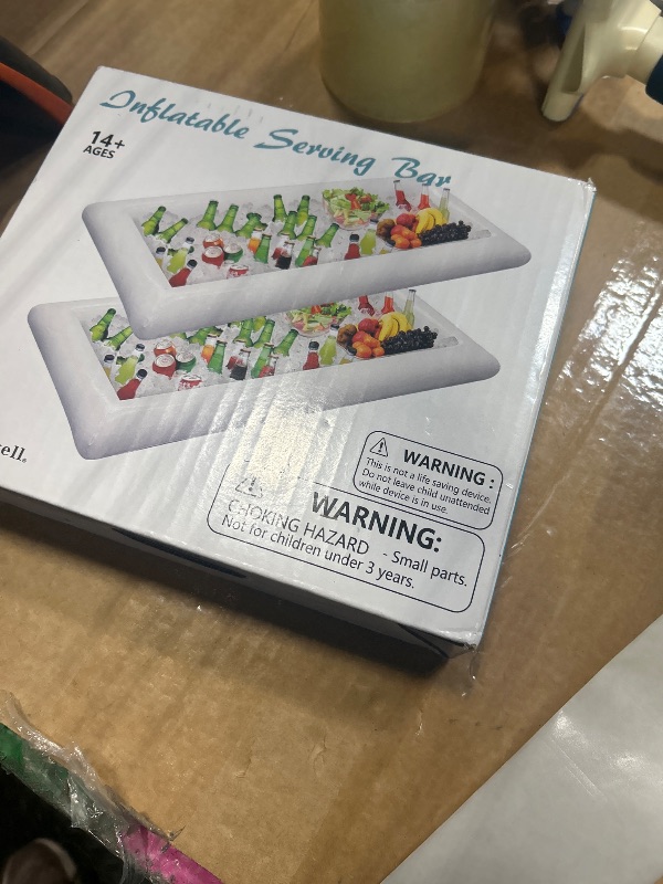 Photo 1 of ** ONLY ONE** Jasonwell Inflatable Serving Bars Ice Buffet Salad Serving Trays Food Drink Holder Cooler Containers Indoor Outdoor BBQ Picnic Pool Party Supplies Luau Cooler w Drain Plug