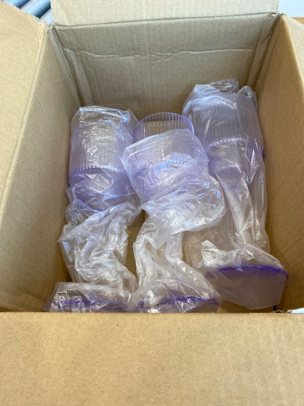 Photo 1 of *PARTIAL SET - See Clerk Notes*
Lueumxc Plastic Goblets Wine Glasses - 12Oz Acrylic Wine Glasses Origami Unbreakable Clear Plastic Cocktail Glasses Recyclable Shatterproof Reusable Wine Cups for Parties & Weddings (Purple)