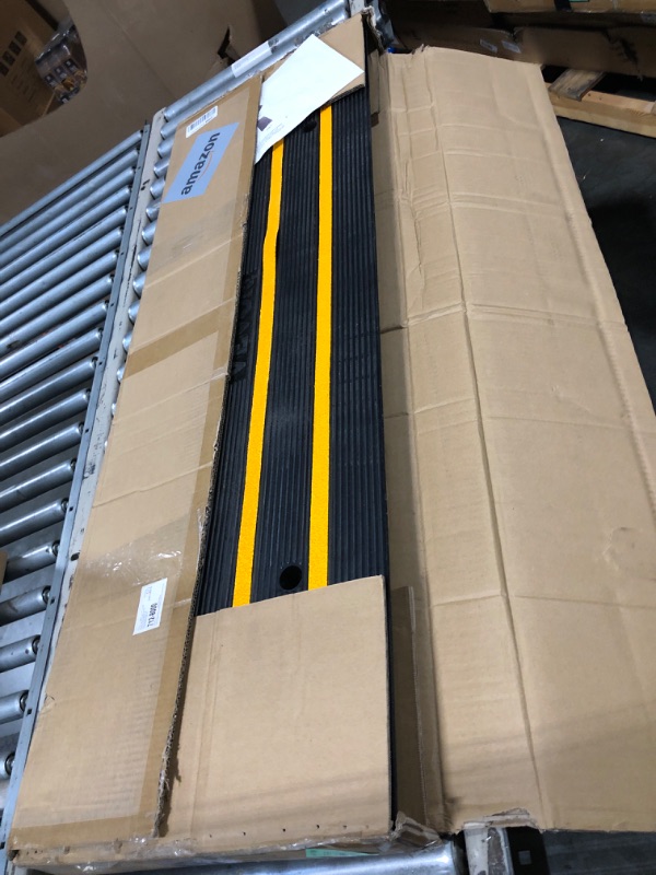Photo 1 of *MISSING PARTS - See Clerk Notes*
VEVOR Rubber Curb Ramps for Driveway, Heavy Duty Car Ramp 2.5 Inch High 1-Channel Cord Cover Curbside Bridge Ramp with 8 Expansion Bolts for Loading Dock Garage Sidewalk