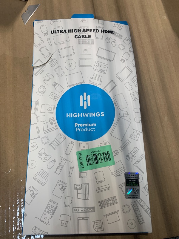 Photo 1 of 10K 8K HDMI 2.1 Cable 2-Pack 6.6FT, Highwings Certified 48Gbps Ultra High Speed Slim HDMI Cord,Support 4K@120Hz 8K@60Hz, HDCP 2.2&2.3, Dynamic HDR,eARC,DTS:X, Compatible with Roku TV/HDTV/PS5/Blu-ray