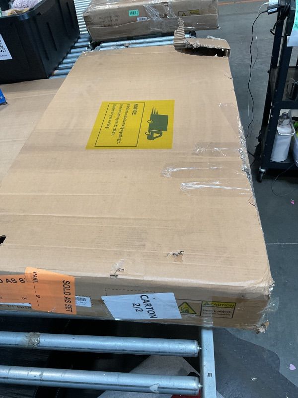 Photo 1 of ***MISSING ONE OF THE BOXES*** YITAHOME 91.3" Double Dog Crate Furniture with Dog Feeder, Heavy Duty Indoor Dog Kennel TV Stand with Drawers, Sturdy Dog Kennel with Divider for 2 Medium Large Dogs, Brown