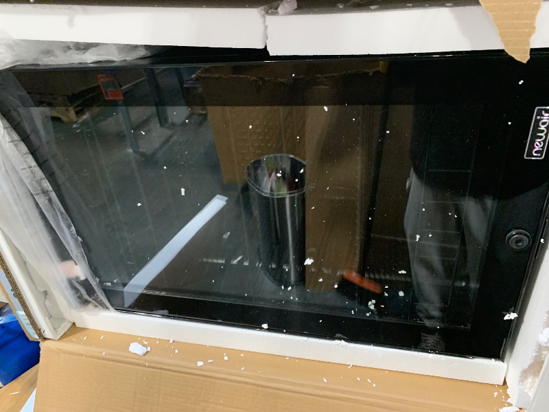 Photo 1 of **MISSING PARTS** NewAir Beverage Refrigerator with Glass Door | 177 Can Mini Fridge for Bedroom, Dorm, Office, or Gaming Setup | Soda, Beer, and Wine Cooler | Black Stainless Steel