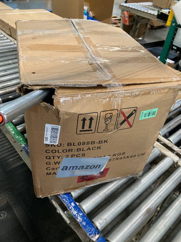 Photo 1 of **ONLY 1**
Shintenchi Bar Stool Modern Swivel Bar Chairs, Counter Height Faux Leather Metal Barstools, Upholstered Island Chairs with Back and Footrest, Black