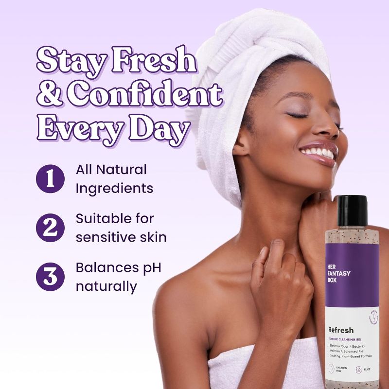 Photo 1 of ? Her Fantasy Box | Refresh pH Balancing Shower Gel - Natural Feminine Hygiene Solution for Gentle Cleansing, Odor Control, and Skin Nourishment - pH-Balanced Formula for