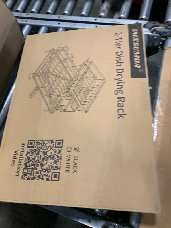 Photo 1 of *UNTESTED*
IMXSUMDA Dish Drying Rack, 2 Tier Dish Racks for Kitchen Counter, Compact Drying Rack Kitchen, Rust-Resistant Dish Drainer, Detachable Space-Saving Dish Rack with Drainboard, Utensil Holder, Black