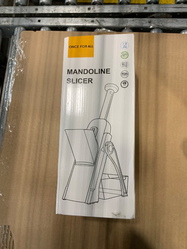 Photo 1 of **major usage*ONCE FOR ALL Safe Mandoline Slicer 5 in 1 Vegetable Chopper Food Potato Cutter, Strips Julienne Dicer Adjustable Thickness 0.1-8 mm Kitchen Chopping Artifact Fast Meal Prep (Gray)