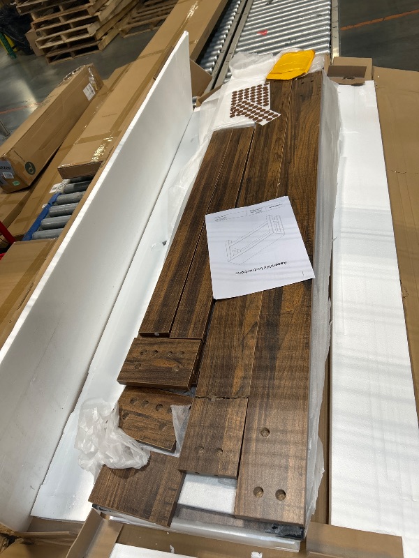 Photo 1 of ****MINOR DAMAGED ON ONE OF THE SHELVES, PLEASE SEE PICTURE****
LITTLE TREE 63-Inch Wood Entryway Table, Long Farmhouse Narrow Console Table for Living Room, Hallway, Sofa, Entry, Entrance, Foyer, Behind Couch with 2-Tier Shelves, Brown