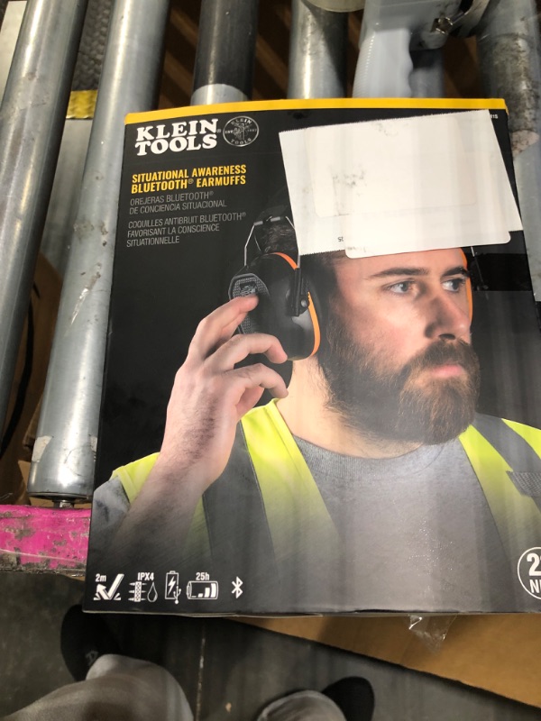 Photo 1 of ***UNCLEAN***Klein Tools AESEM1S Smart Sense Electronic Hearing Protection Safety Earmuff with Bluetooth & Situational Awareness, NRR 23dB, 25hr Runtime