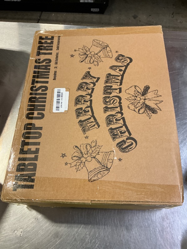 Photo 1 of 3ft Christmas Tree with Lights, Christmas 36inch Small Artificial Tabletop Tree, Xmas Desk Mini Tree with 50 LED Lights, Hanging Ornaments Decorations, Holiday Tree for Home Decor, Indoor, Office