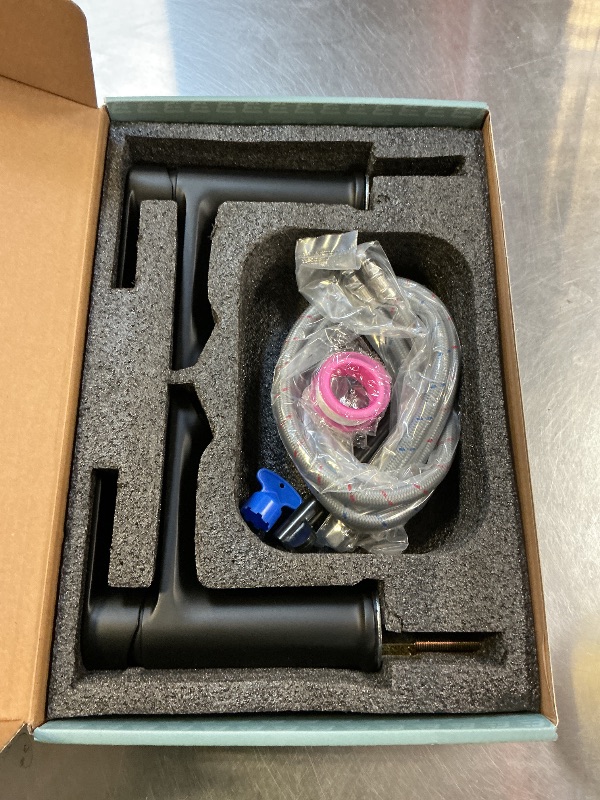 Photo 1 of BELZ Bathroom Faucet, Modern Single Handle One Hole Bath Vanity Sink Faucets (2-Pack-Matte Black-No Drain)