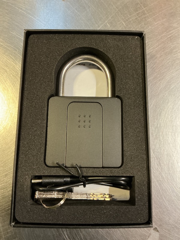 Photo 1 of Key Padlock with Fingerprint Bluetooth App eLinkSmart Combination Lock: Large Padlock for Truck Gate Footlocker Gym Locker Outdoor ?Waterproof Heavy Duty Support iOS Watch