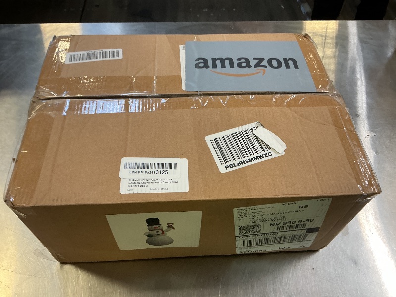 Photo 1 of 12 Ft by 6 Ft Giant Christmas Inflatables Snowman Outdoor Decorations, Blow Up Snowman Holds Candy Cane Built-in Rotating Colorful Lights Christmas Decorations Outdoor Yard Lawn Garden Holiday Party