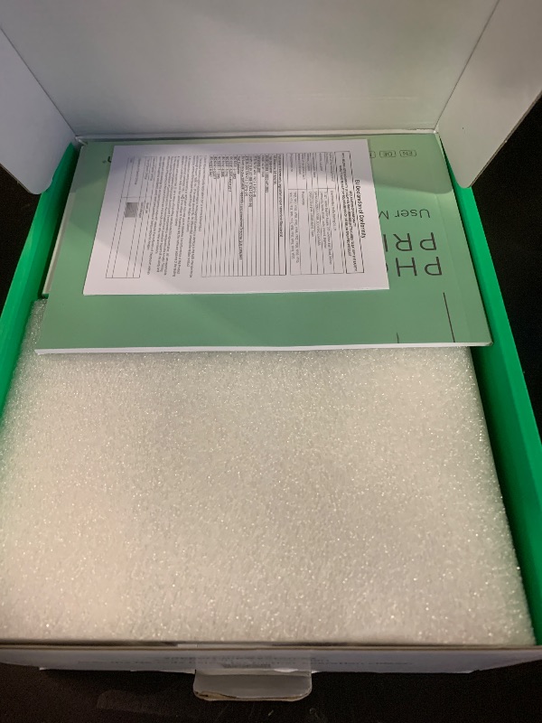 Photo 1 of YOTON Photo Printer, Picture Printer with 54 Sheets (4"x6") & 1 Ink Ribbon, Support AR Video Printing, Wi-Fi Connection, Portable Photo Printer for iPhone/Android/Laptop (printing defect) (selling for parts)