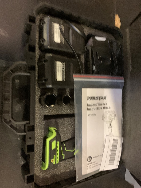 Photo 1 of 1400N.m (1032ft-lbs) Cordless Impact Wrench, 1/2 High Torque Brushless Impact Gun, 2400RPM Power, 2 x 4.0Ah Batteries, Fast Charger, Impact Wrench for Heavy Duty Truck RV Mower