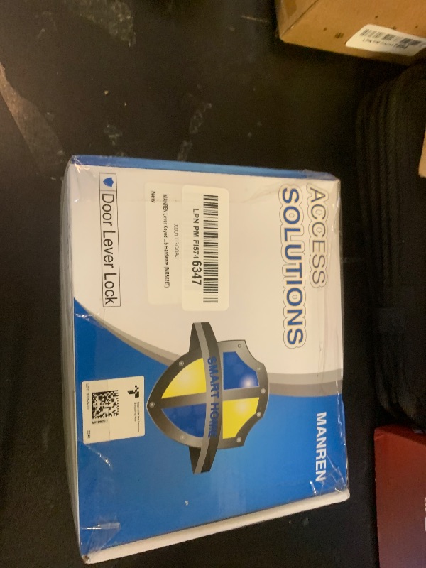 Photo 1 of 1 Pack of MANREN Lever Keyed Entry Door Lever Handle Lock, Universal Door Knob Hardware,Nickel Brushed Color (MR802ET)